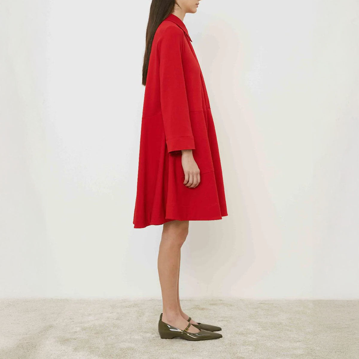 Longsleeve Swing Dress in Red