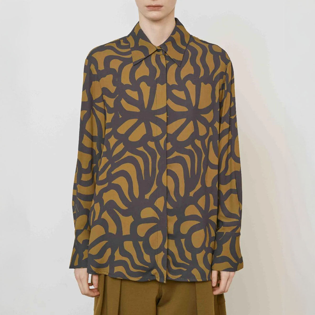 Button Up Blouse in Multi Print