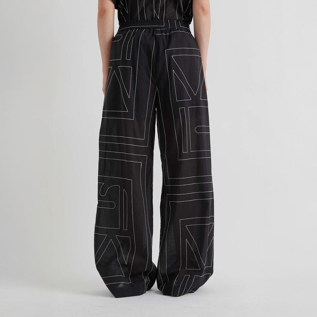 Print Pant in Nero and Off White