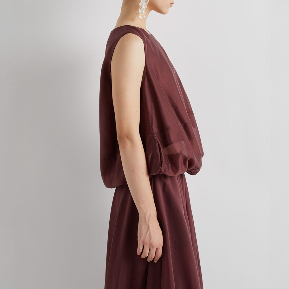 Bubble Hem Top in Sangria