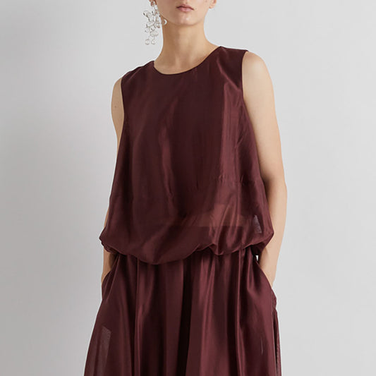 Bubble Hem Top in Sangria