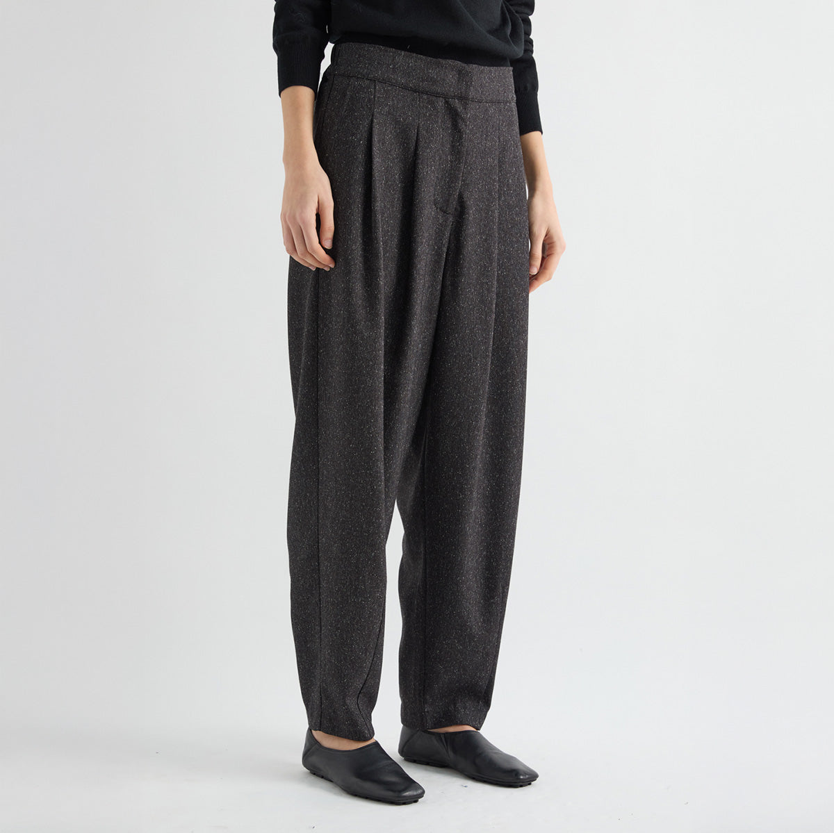 Pleat Pant in Salt and Pepper