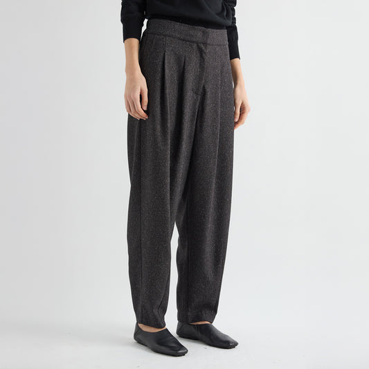 Pleat Pant in Salt and Pepper