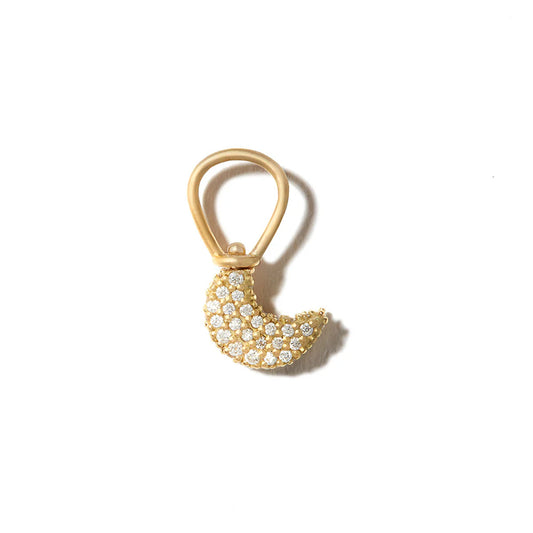 Allstone Itty Bitty Moon Charm in 18K Yellow Gold