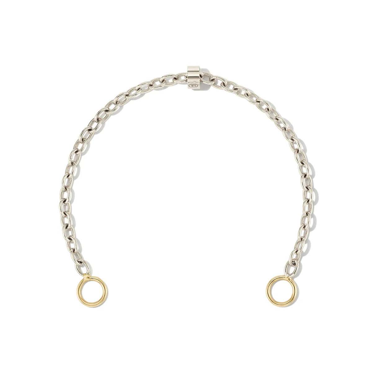 Pulley Chain in Sterling Silver with Yellow Gold Loops