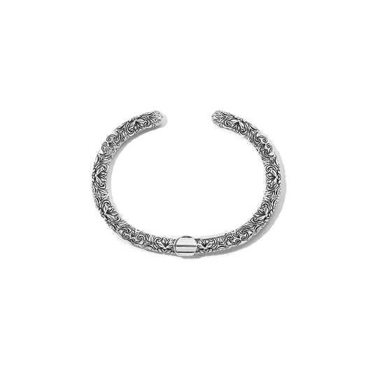 Embossed Hinge Cuffling in Silver