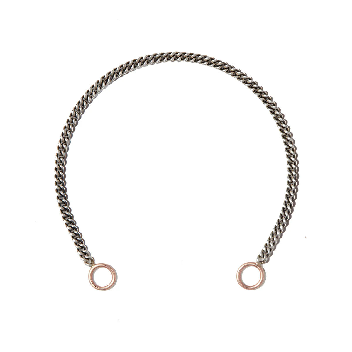 Not So Heavy Curb Chain in Silver with Rose Gold Loops