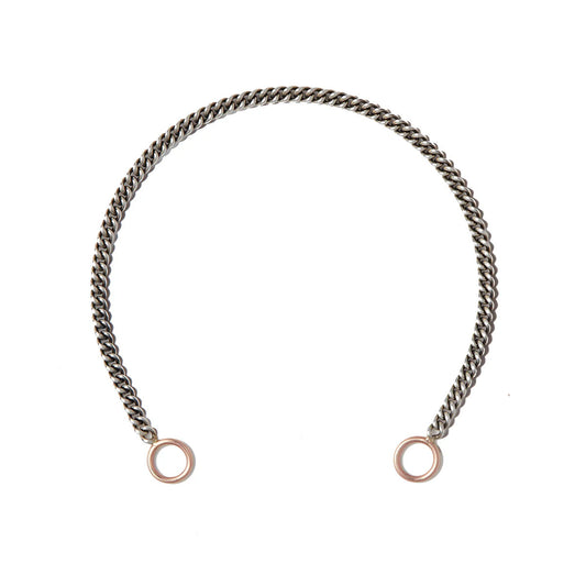 Not So Heavy Curb Chain in Silver with Rose Gold Loops