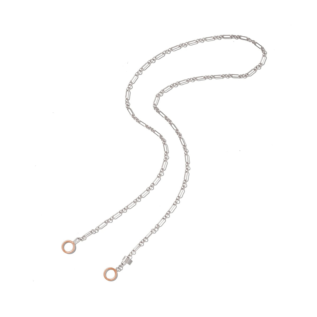 Old World Chain in Silver with Rose Gold Loops