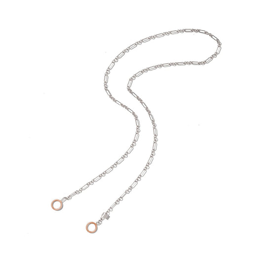 Old World Chain in Silver with Rose Gold Loops