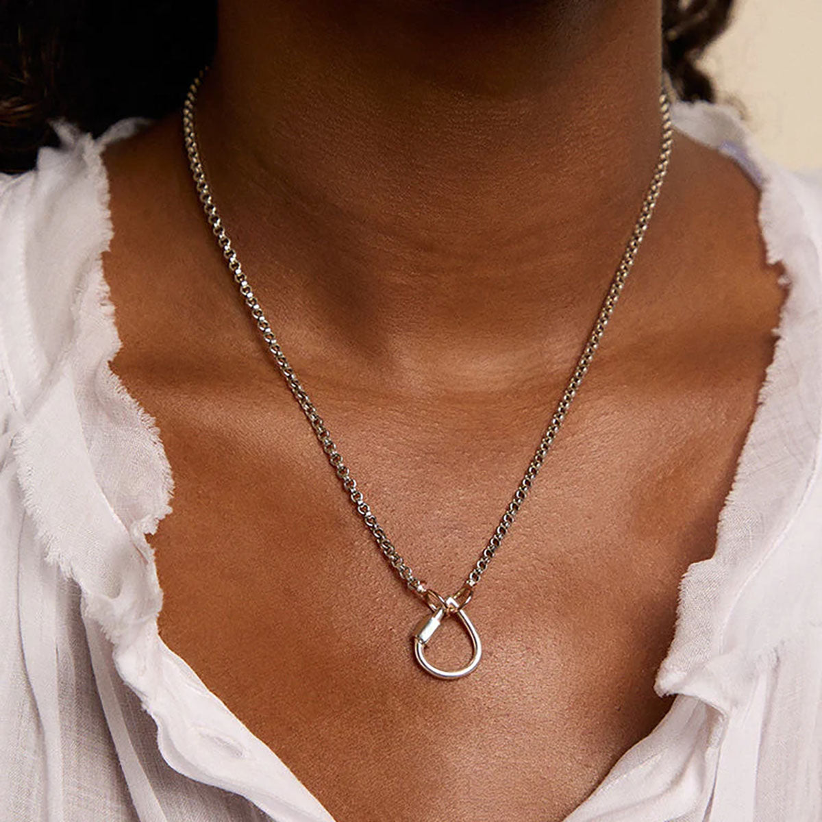 Silver Rolo Chain with Rose Gold Loops