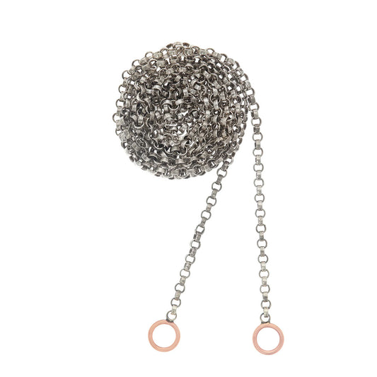 Silver Rolo Chain with Rose Gold Loops