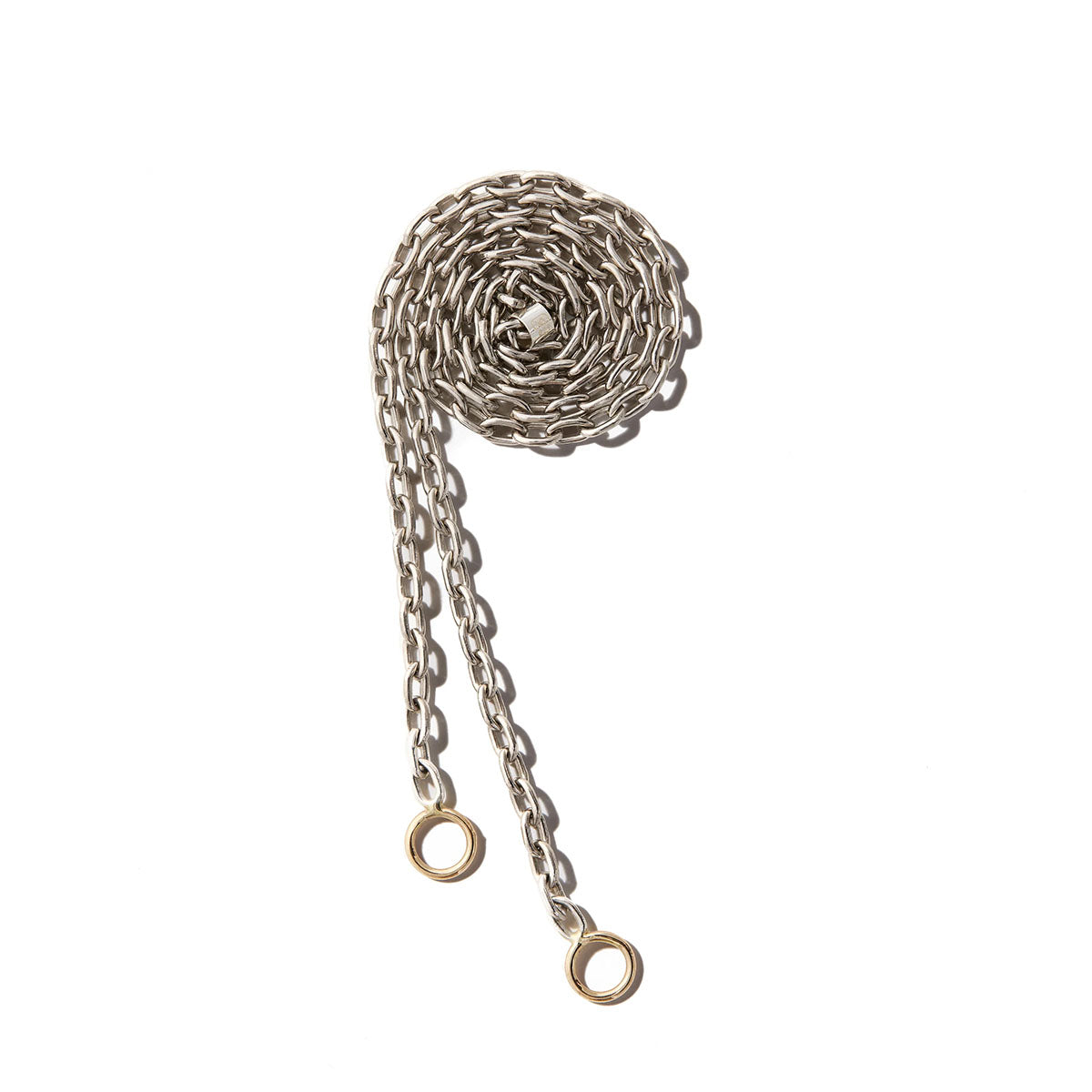 Pulley Chain in Sterling Silver with Yellow Gold Loops