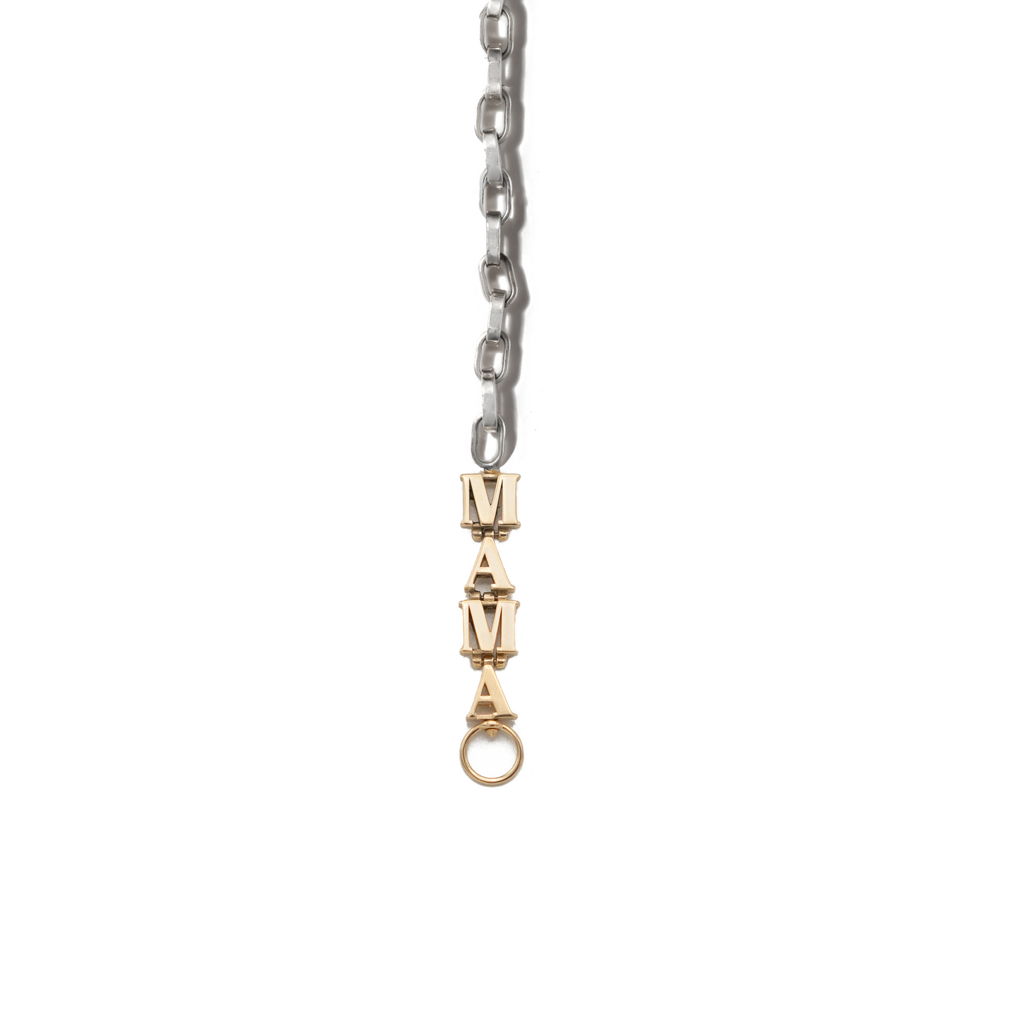 Biker "MAMA" Talking Chain with Yellow Gold