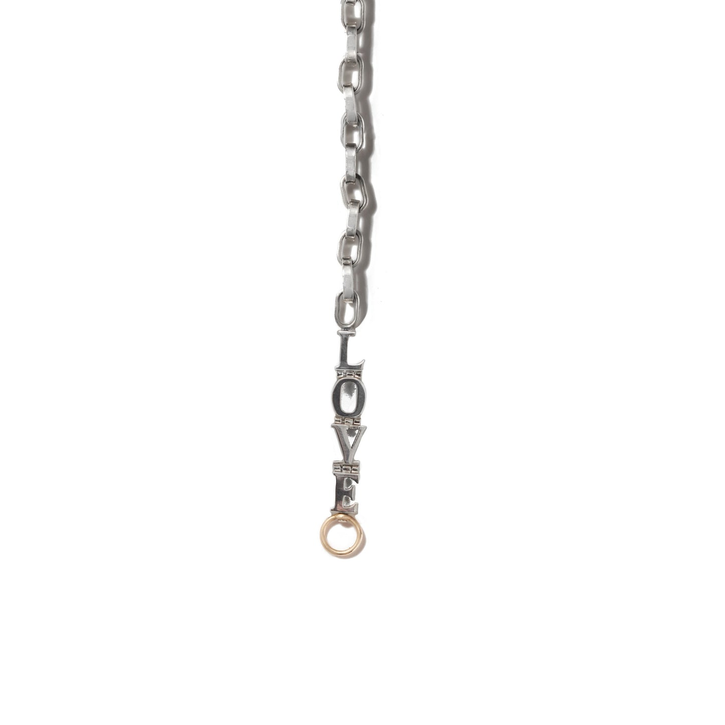 Biker "LOVE" Talking Chain in Polished Silver