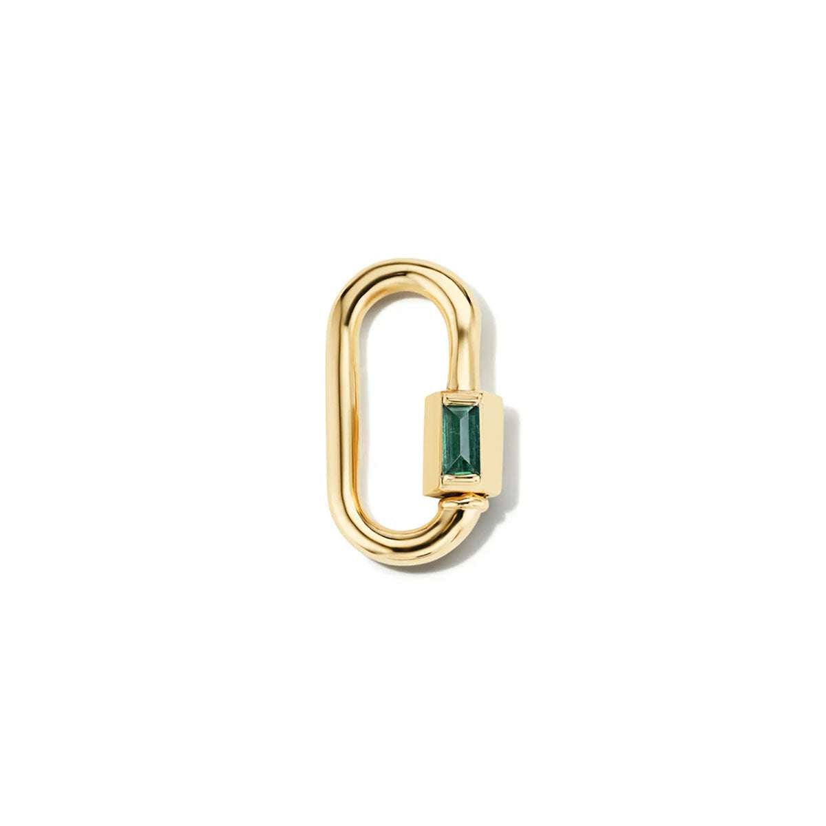Baby Solo Baguette Lock in Yellow Gold with Emerald