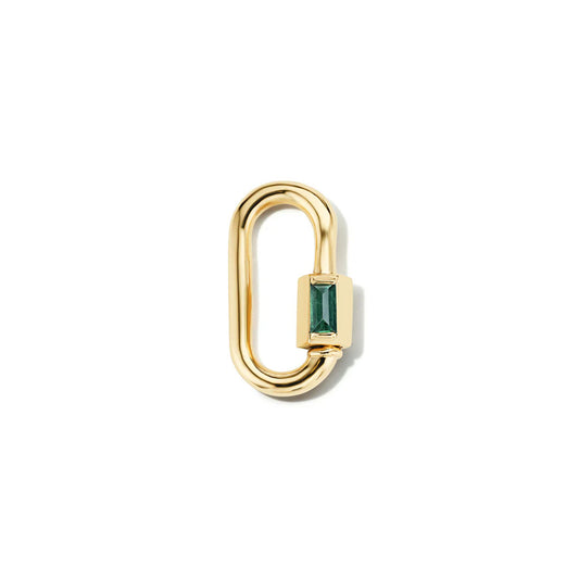 Baby Solo Baguette Lock in Yellow Gold with Emerald