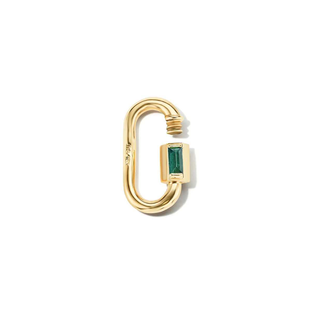 Baby Solo Baguette Lock in Yellow Gold with Emerald