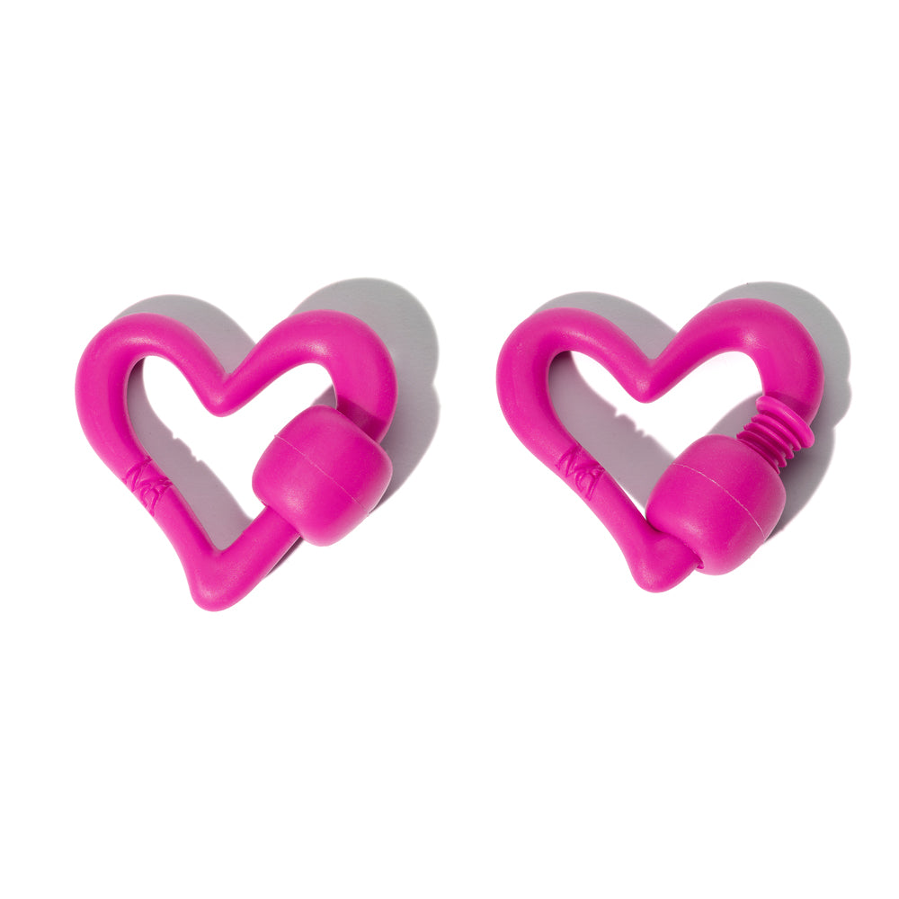 PRE-SALE: Rubber Free Form Heart Lock in Flamingo