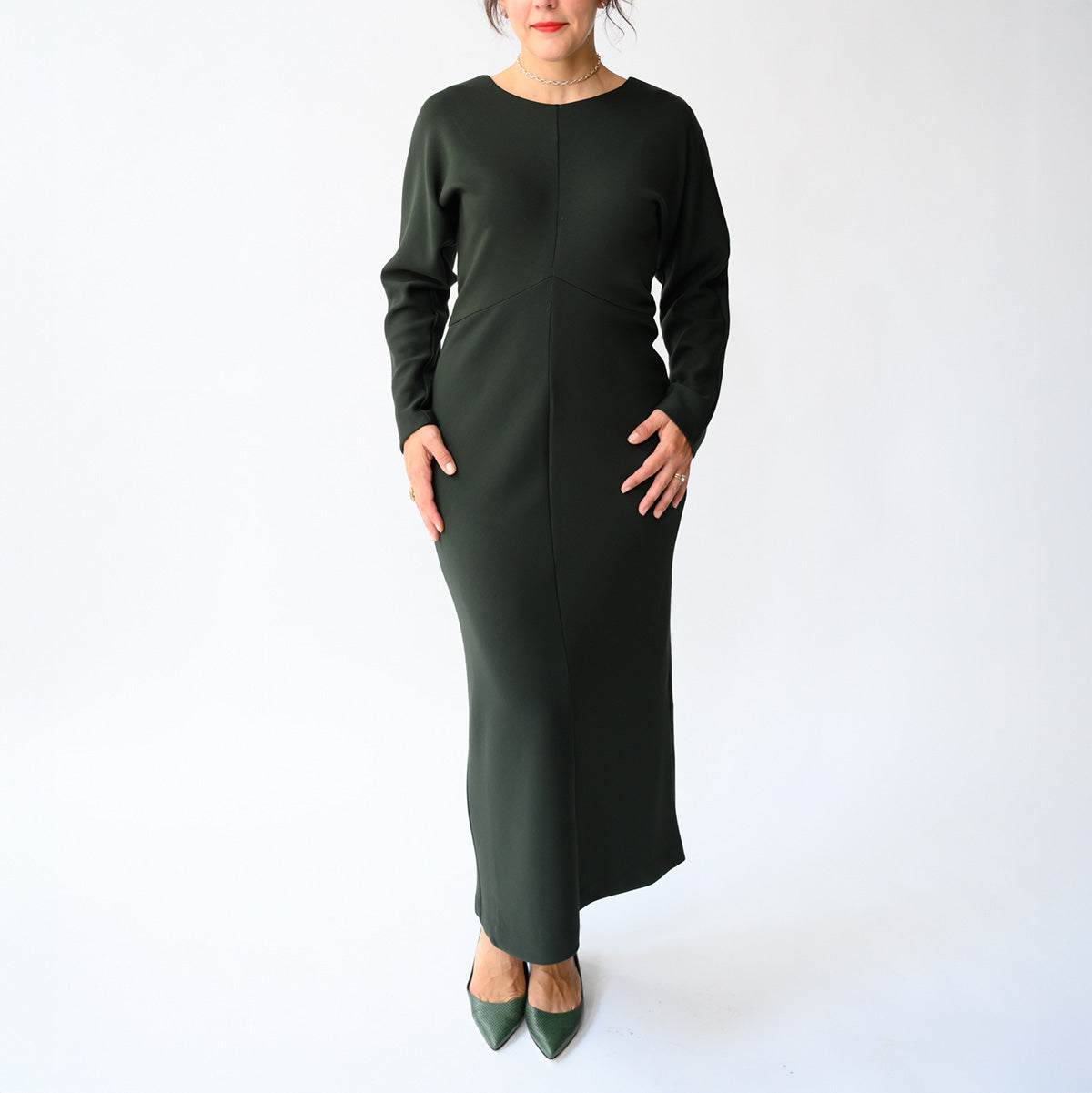 Midi Dress in Dark Forest