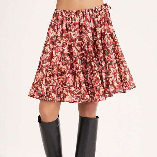 Hill Terracotta Floral Print Skirt