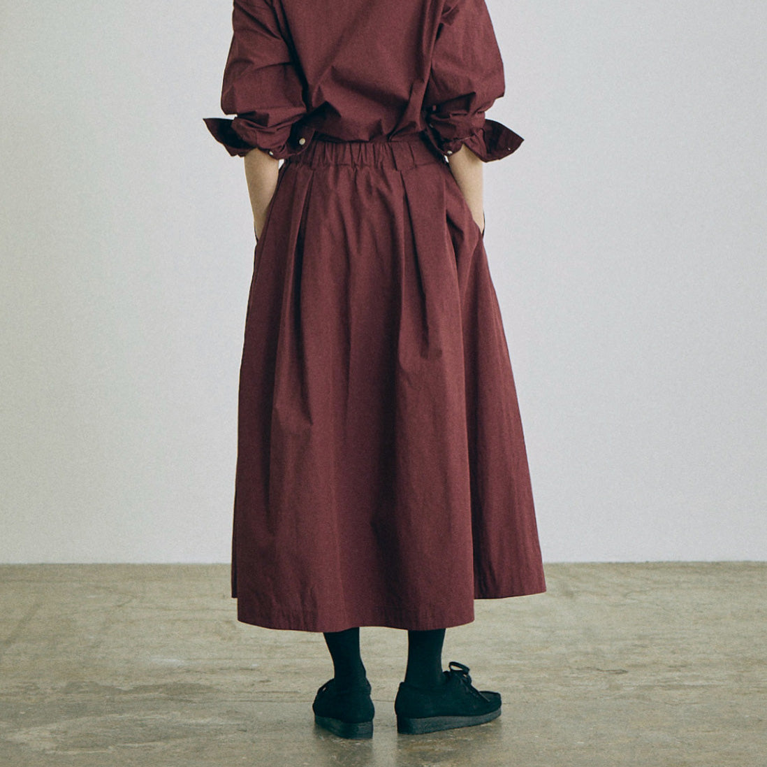 Mira Cotton Skirt in Wine