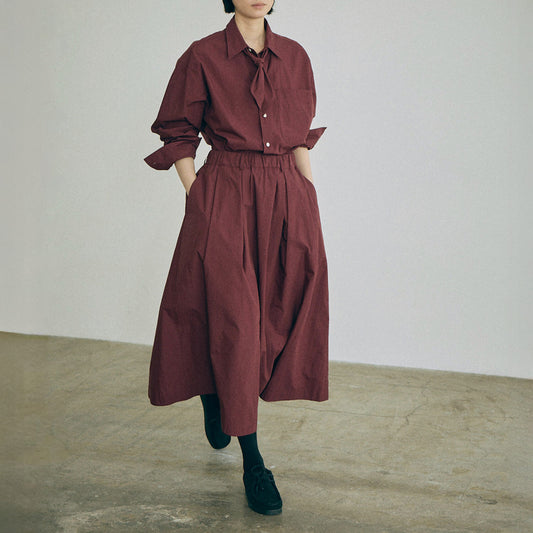 Mira Cotton Skirt in Wine