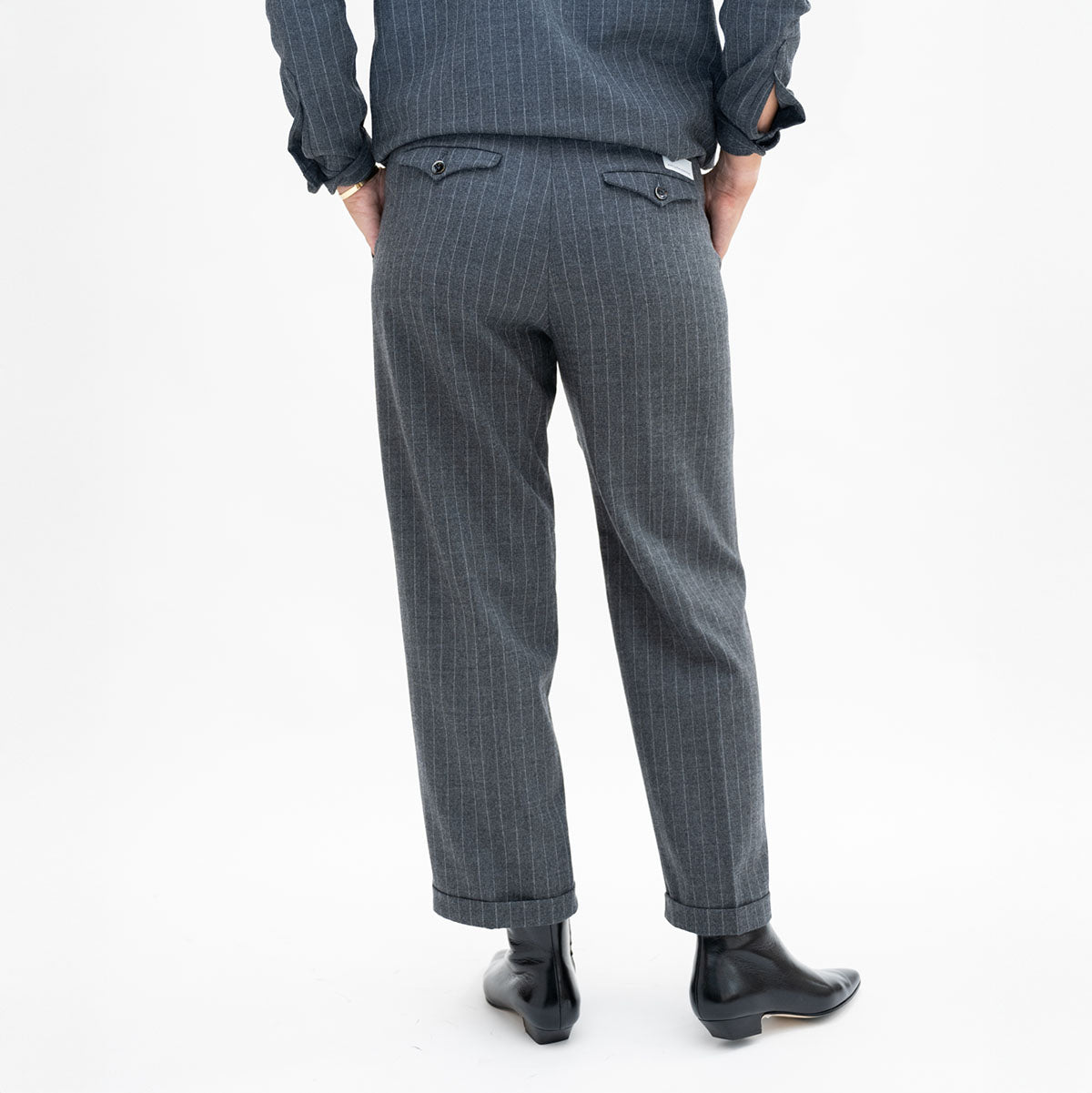 Montana Pant in Grey Pinstripe