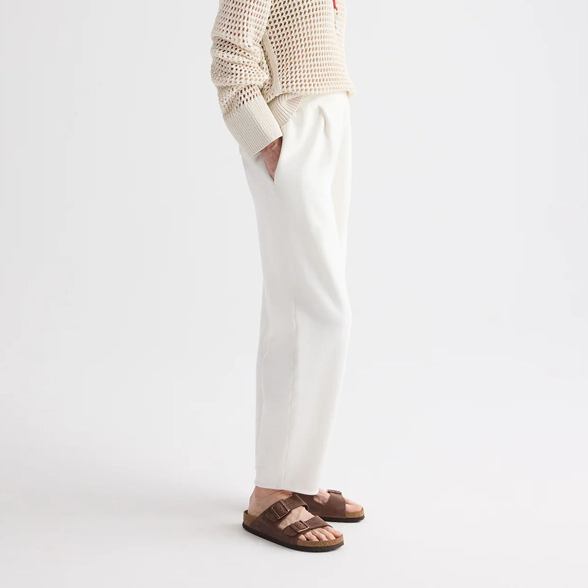 Pleated Sweatpant in White