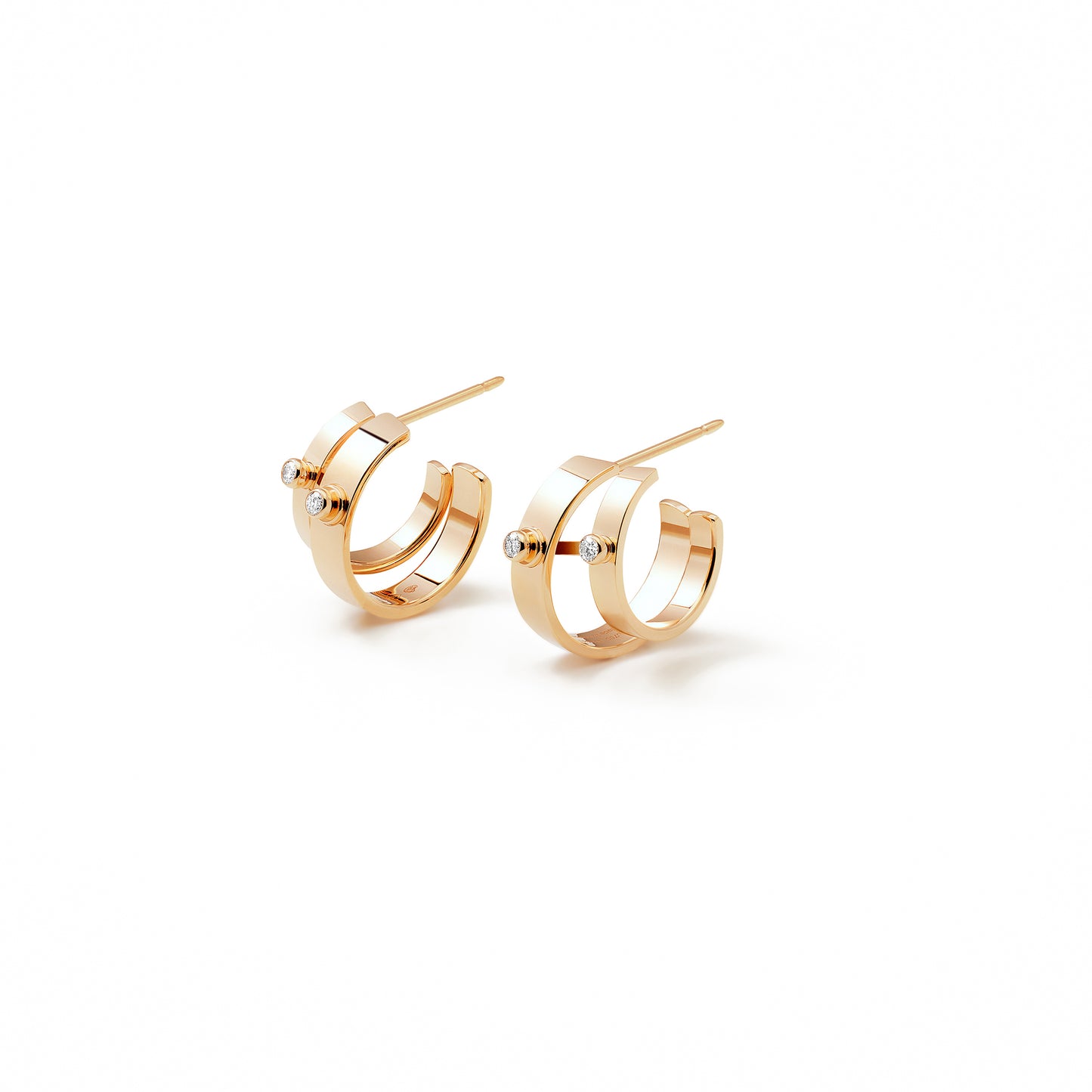 Monday Morning Double Hoops in Yellow Gold