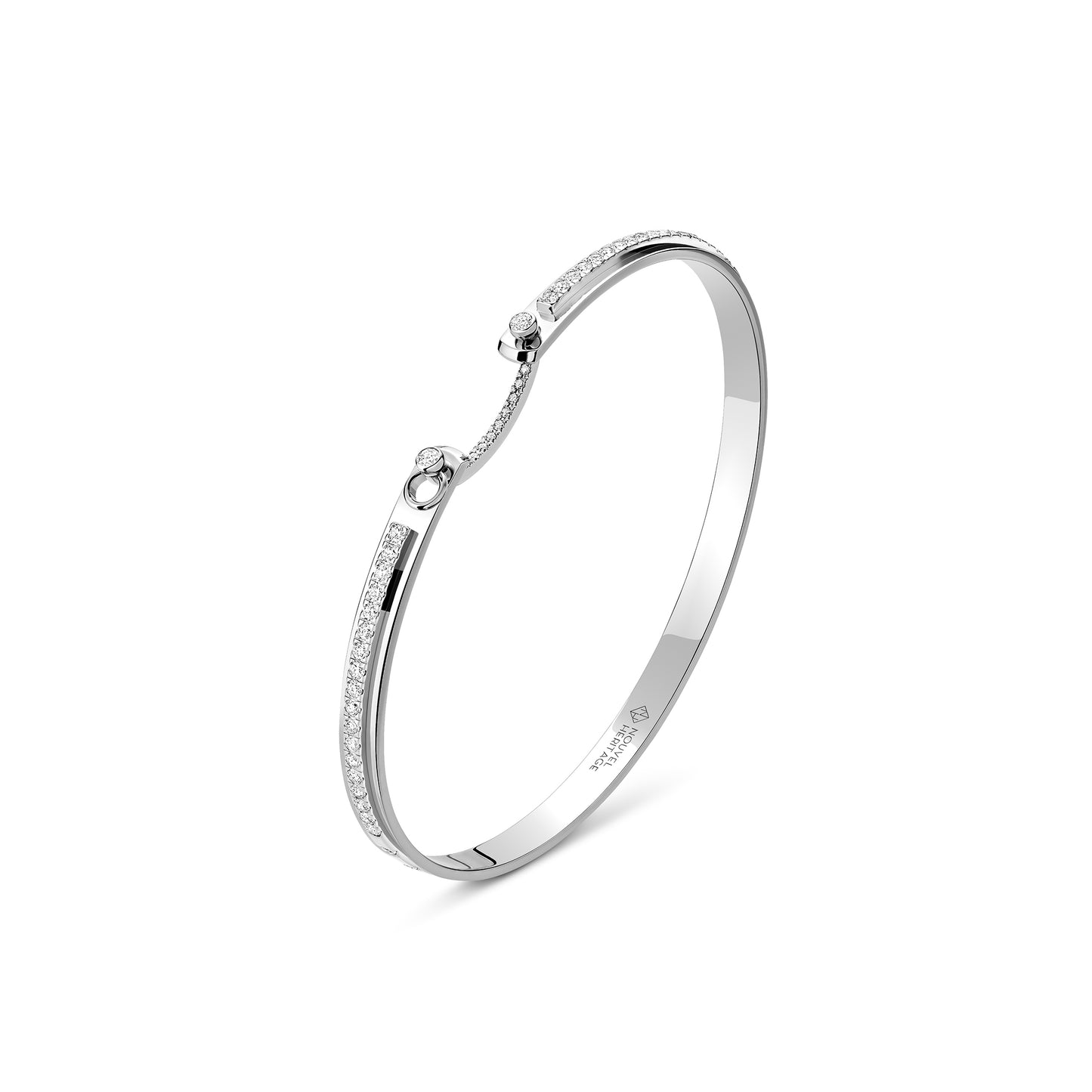 Tuxedo Bangle in White Gold