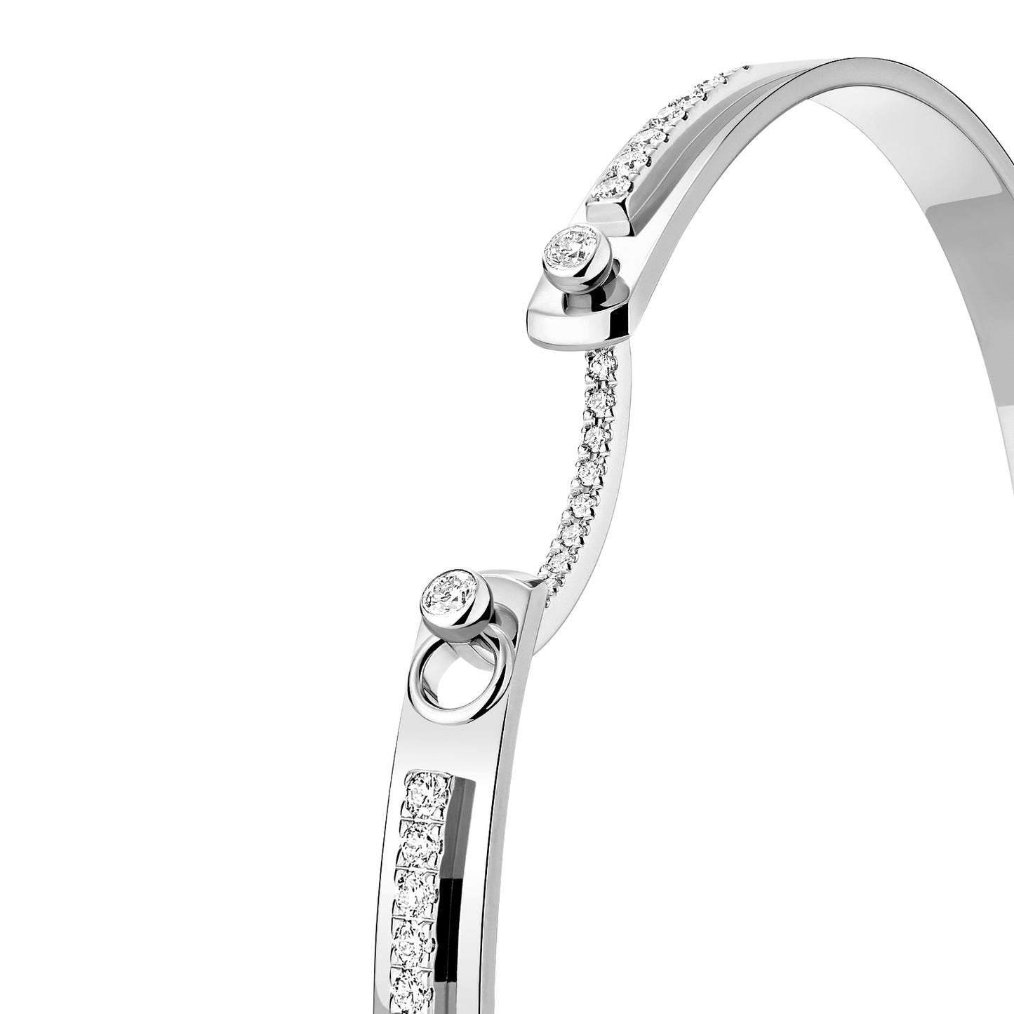 Tuxedo Bangle in White Gold