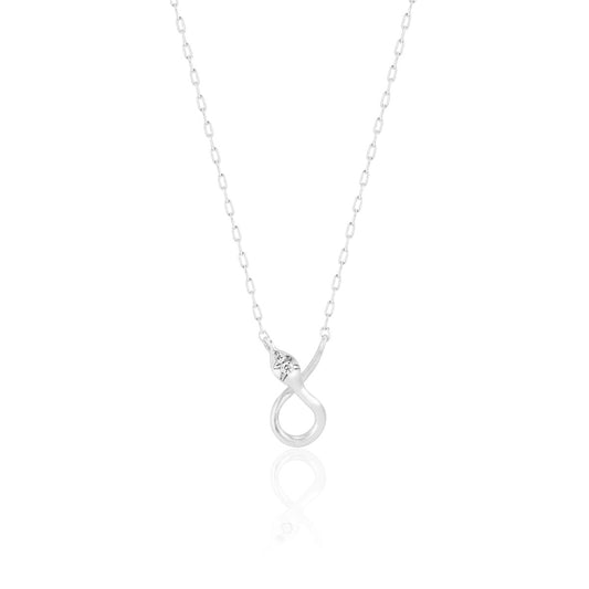 Psylli Charm Holder Necklace in Sterling Silver and Diamond