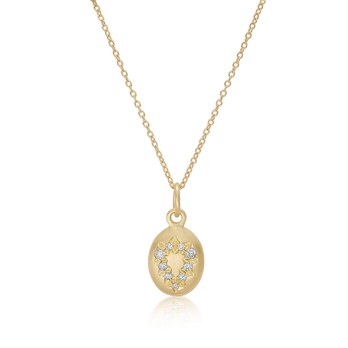 Manon Necklace in 10K Yellow Gold with Grey Diamond