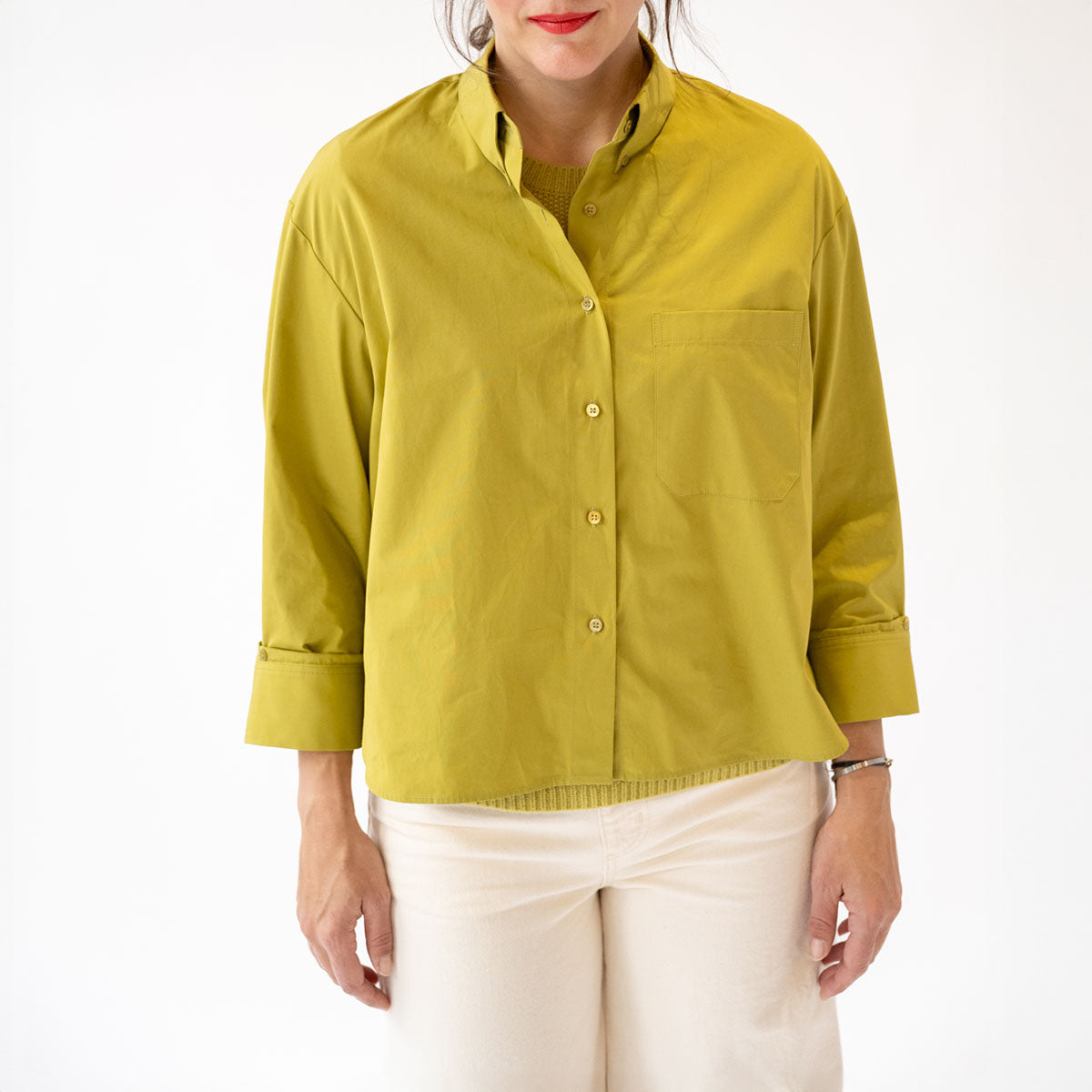 J.D. Button Up in Avocado Oil