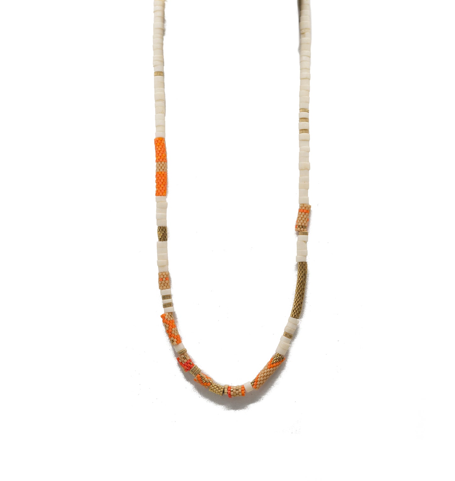 Laloba Orange & Light Bone Necklace