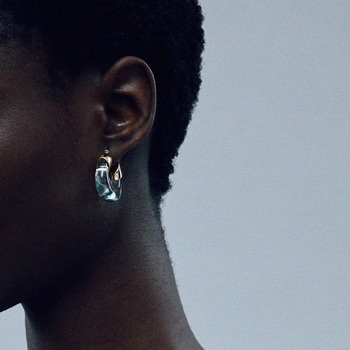 Mini Organic Hoops in Aqua