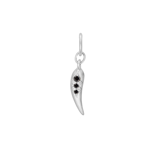 Lil Chili Pendant in Sterling Silver with Black Diamonds