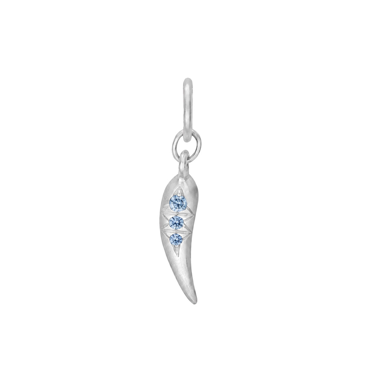 Lil Chili Pendant in Sterling Silver with Light Blue Sapphire