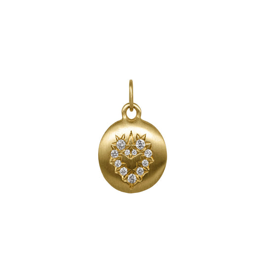 Habibi Pendant in 10K Yellow Gold with Grey Diamonds