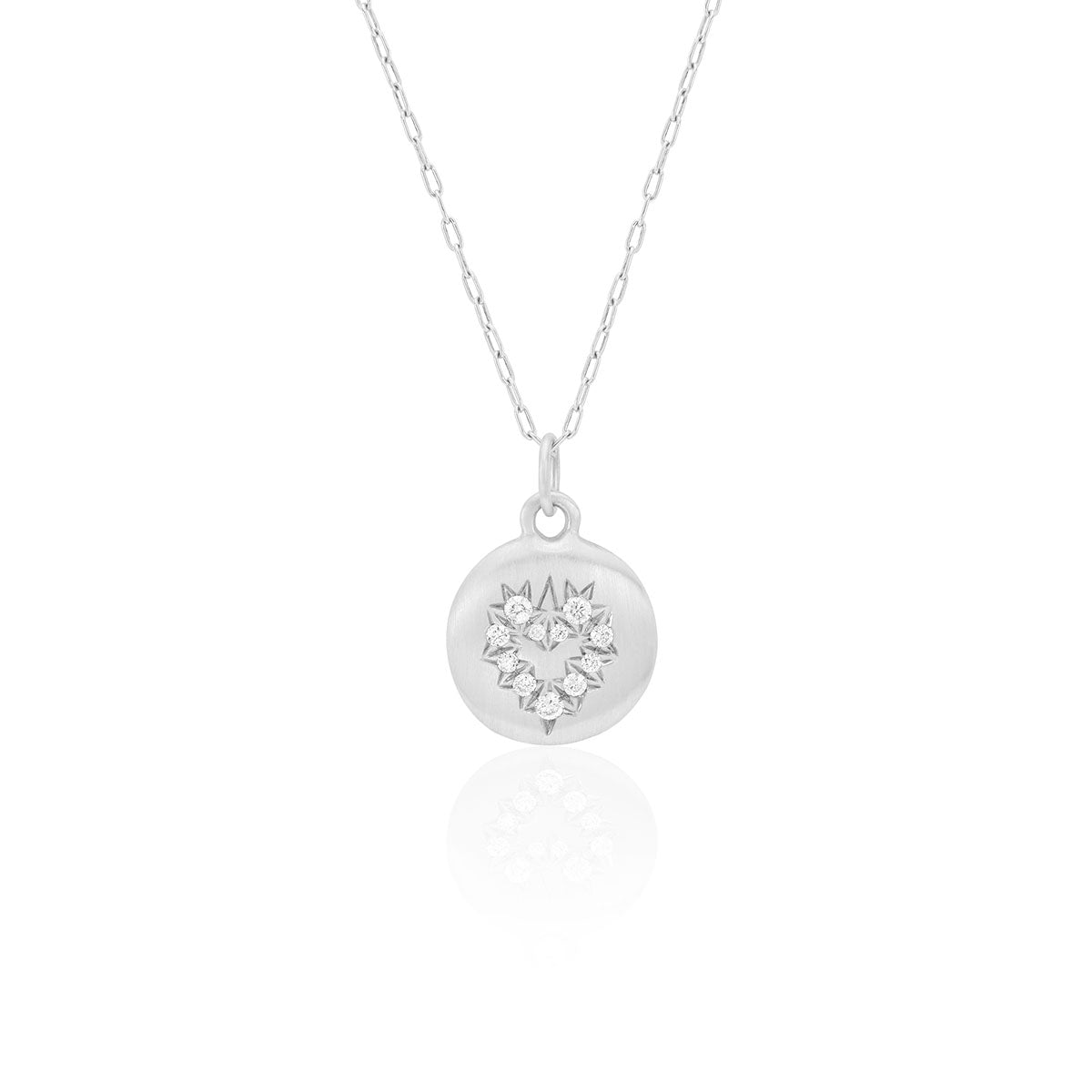 Habibi Pendant in Silver with Grey Diamonds
