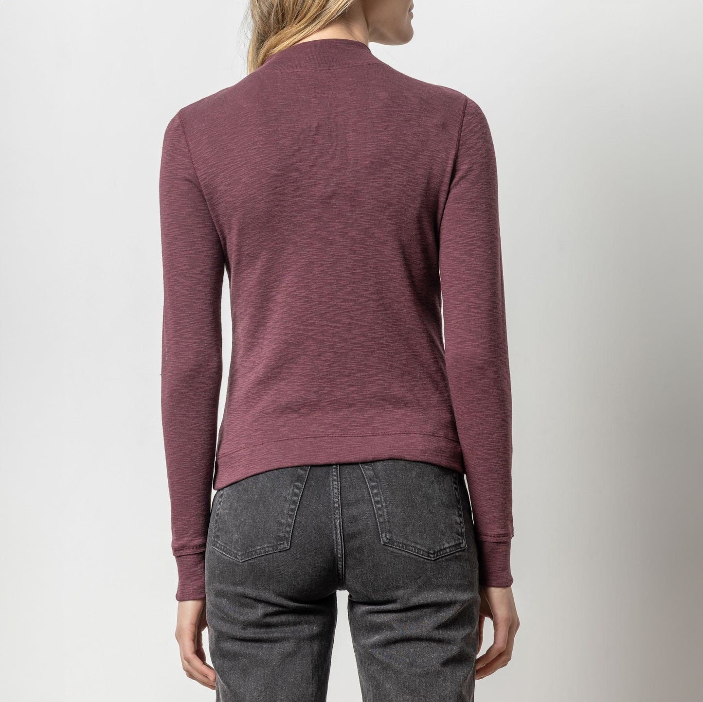 Quarter Zip Mock Neck in Wine