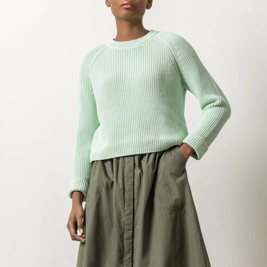 Zip Back Raglan Sweater in Pistachio