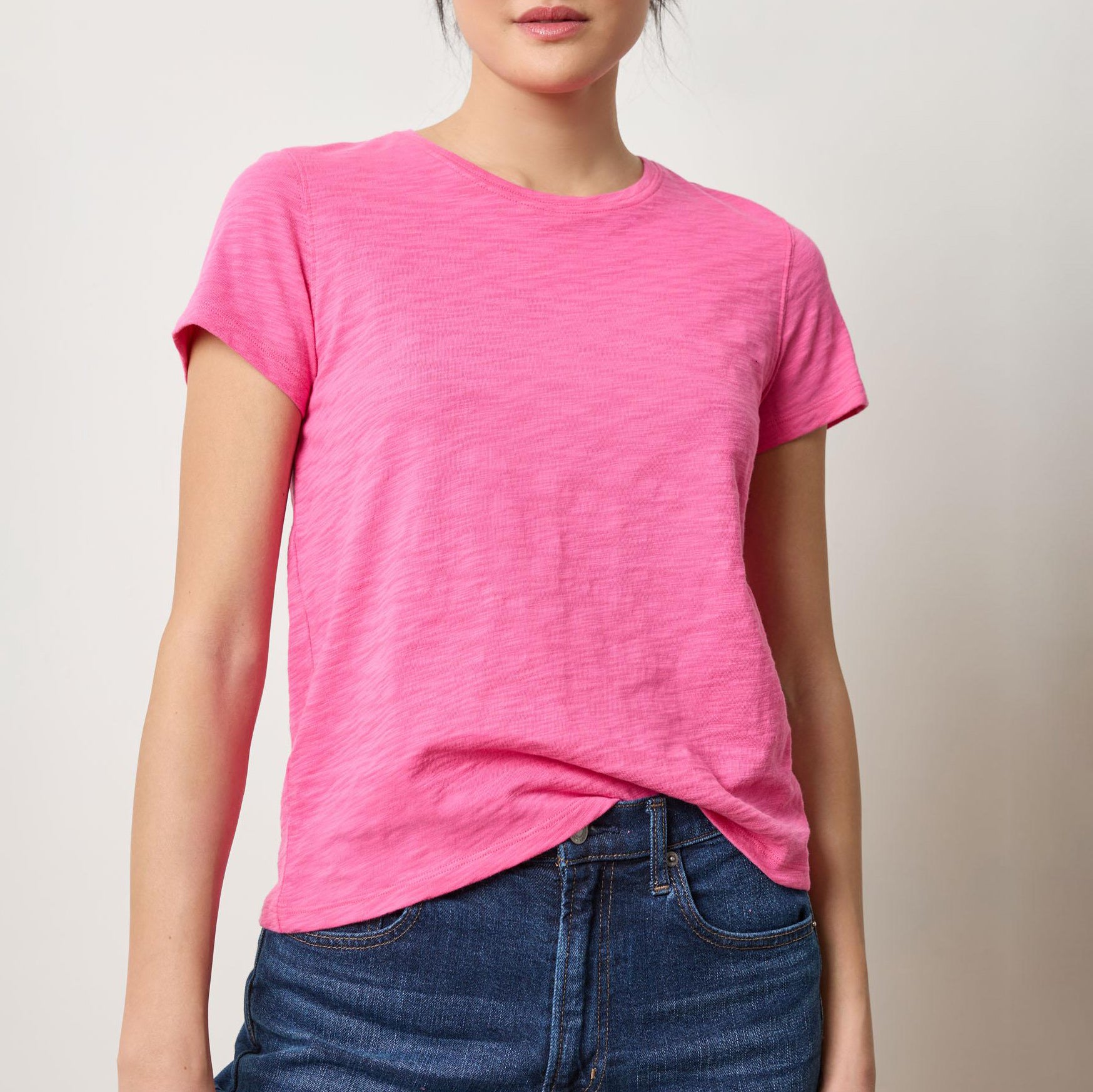 Short Sleeve Crew Tee in Rosebud