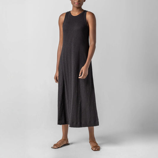 Jewel Neck Tank Dress in Black