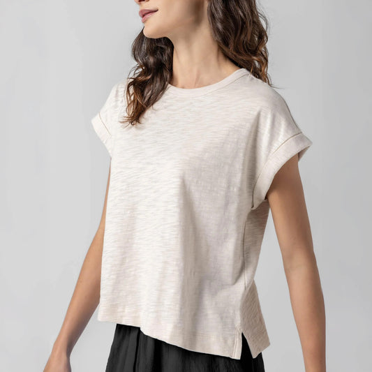 Sleeveless Boxy Crew in Canvas