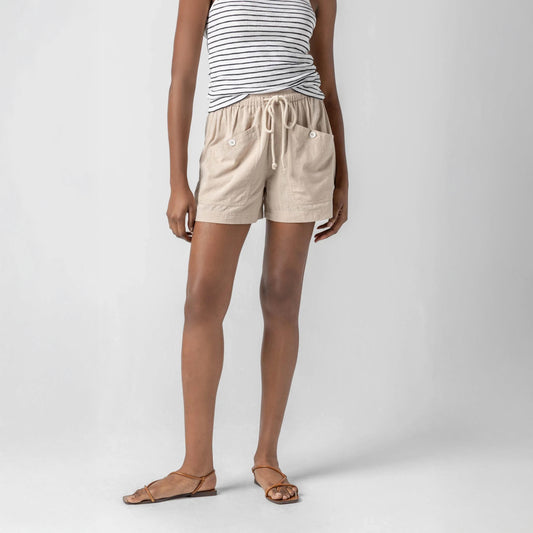 Patch Pocket Shorts in Flax