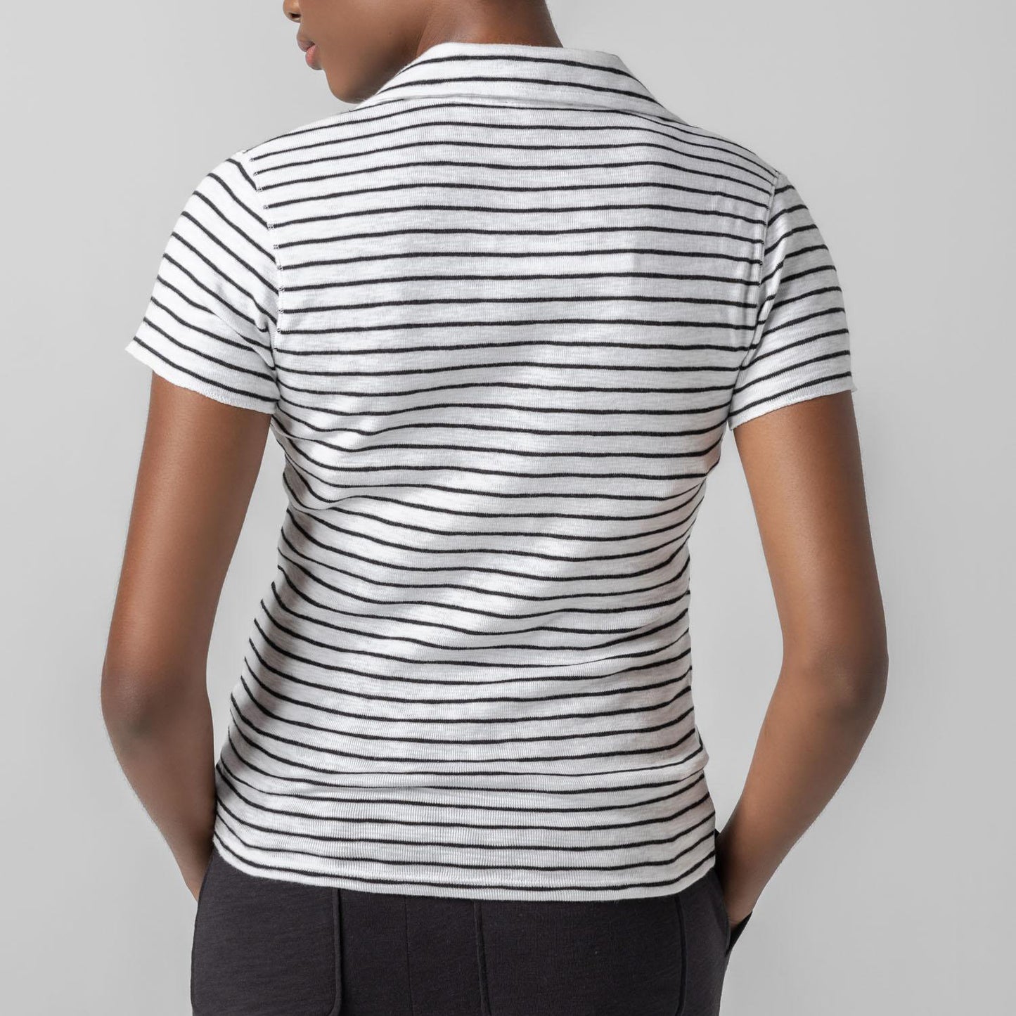 Striped Polo in Black & White