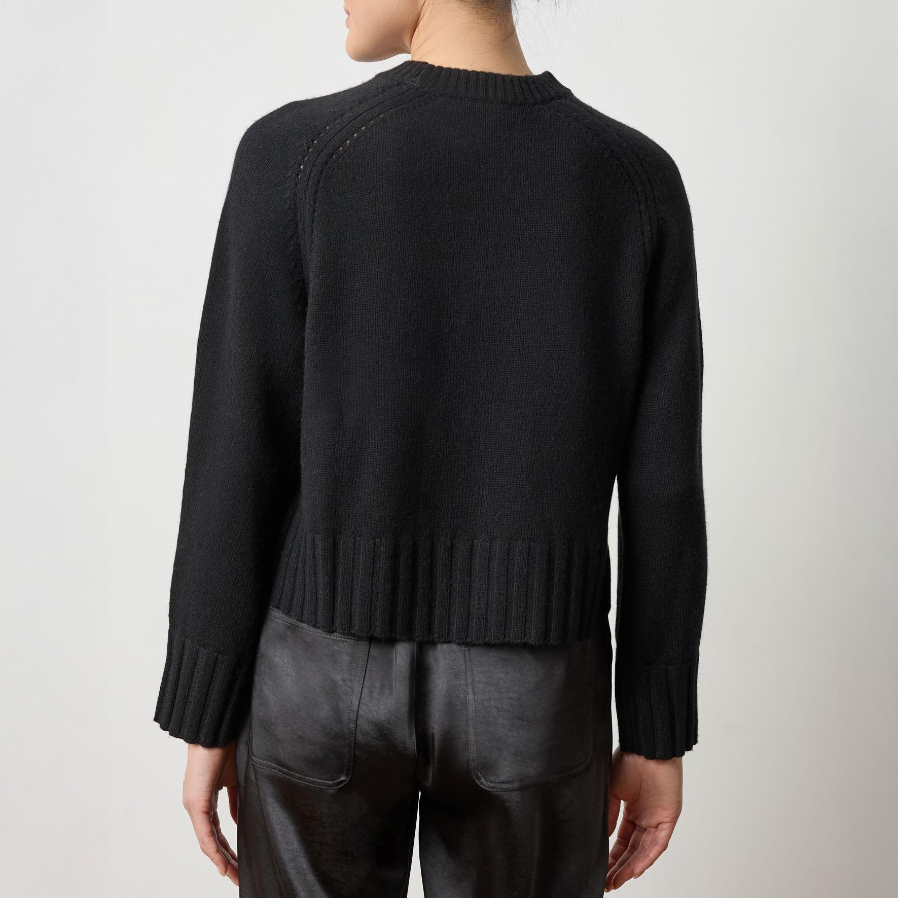 Saddle Sleeve Sweater in Black