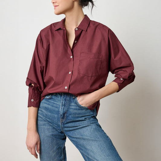 Dolman Button Down in Mulberry